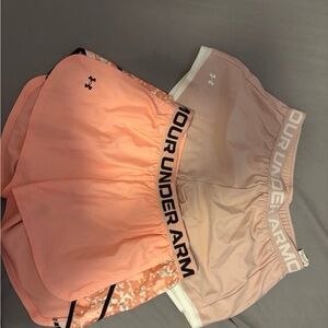 Under Armour Women's Athletic Shorts in Pink and Peach